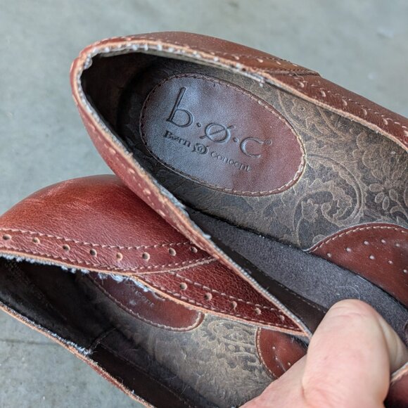 B.O.C by Born Brown Leather Oxford Mary Jane Block Heels size 10/42 - Picture 6 of 11